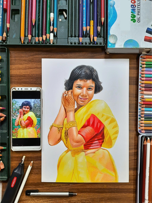 colour pencil portrait