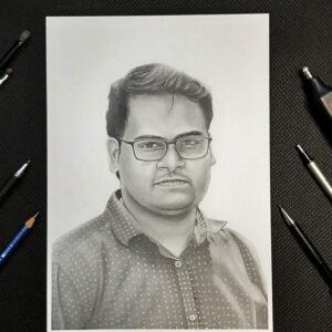 single pencil sketch portrait
