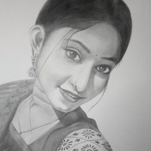 single pencil sketch portrait