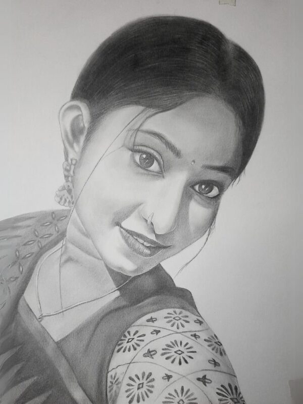 single pencil sketch portrait
