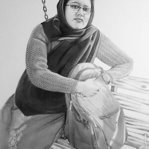 single pencil sketch portrait