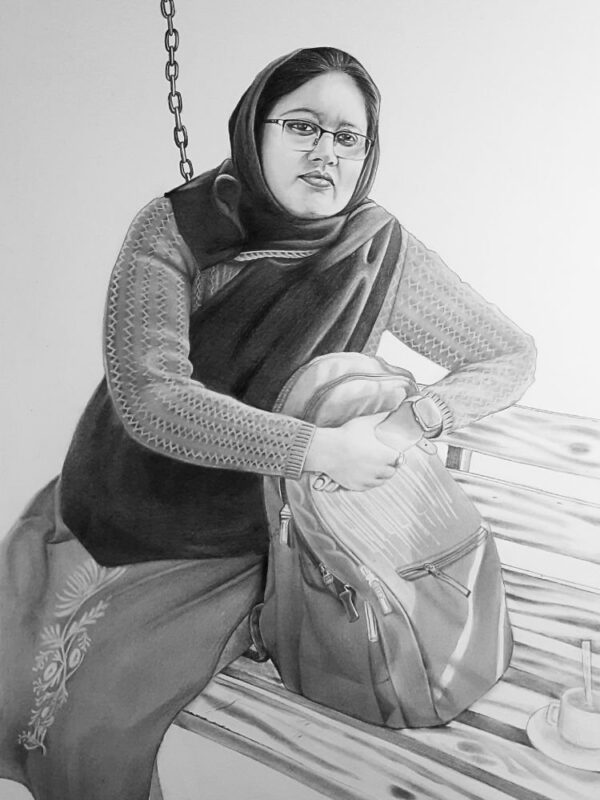 single pencil sketch portrait