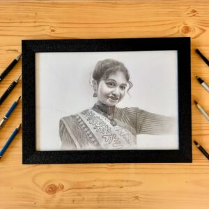 single pencil sketch portrait
