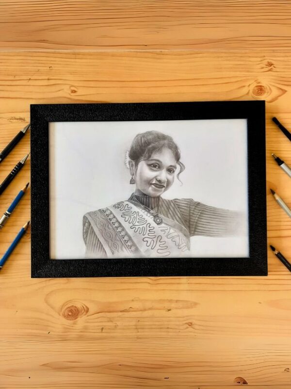single pencil sketch portrait