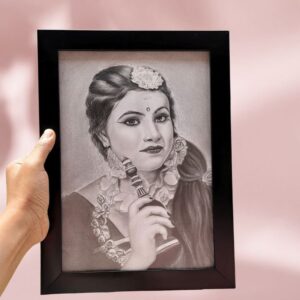 single pencil sketch portrait