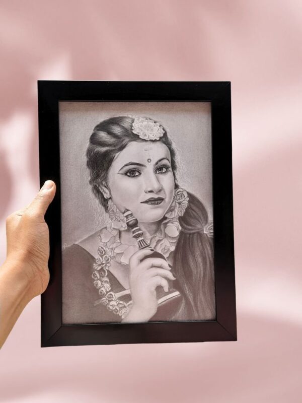 single pencil sketch portrait