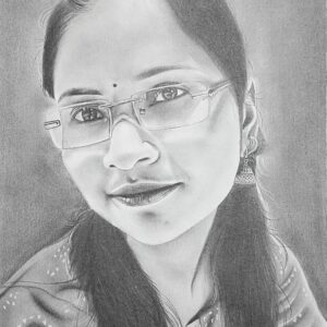 single pencil sketch portrait