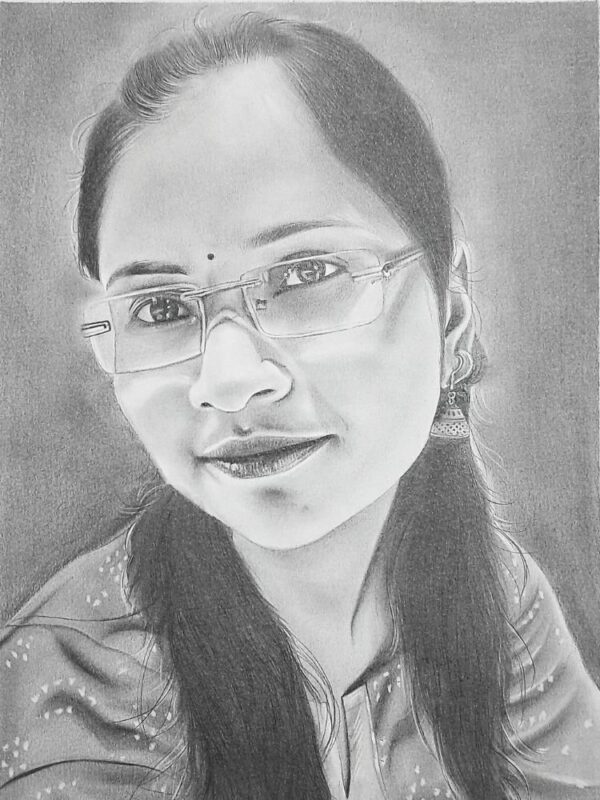 single pencil sketch portrait