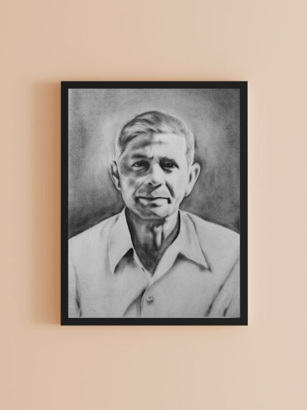 single pencil sketch portrait