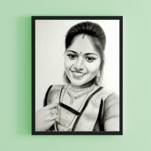 single pencil sketch portrait