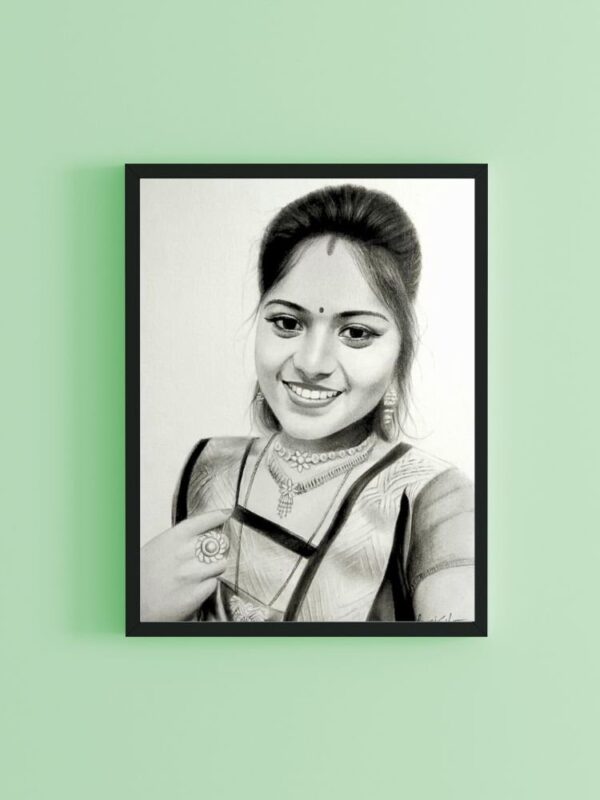 single pencil sketch portrait