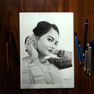 single pencil sketch portrait